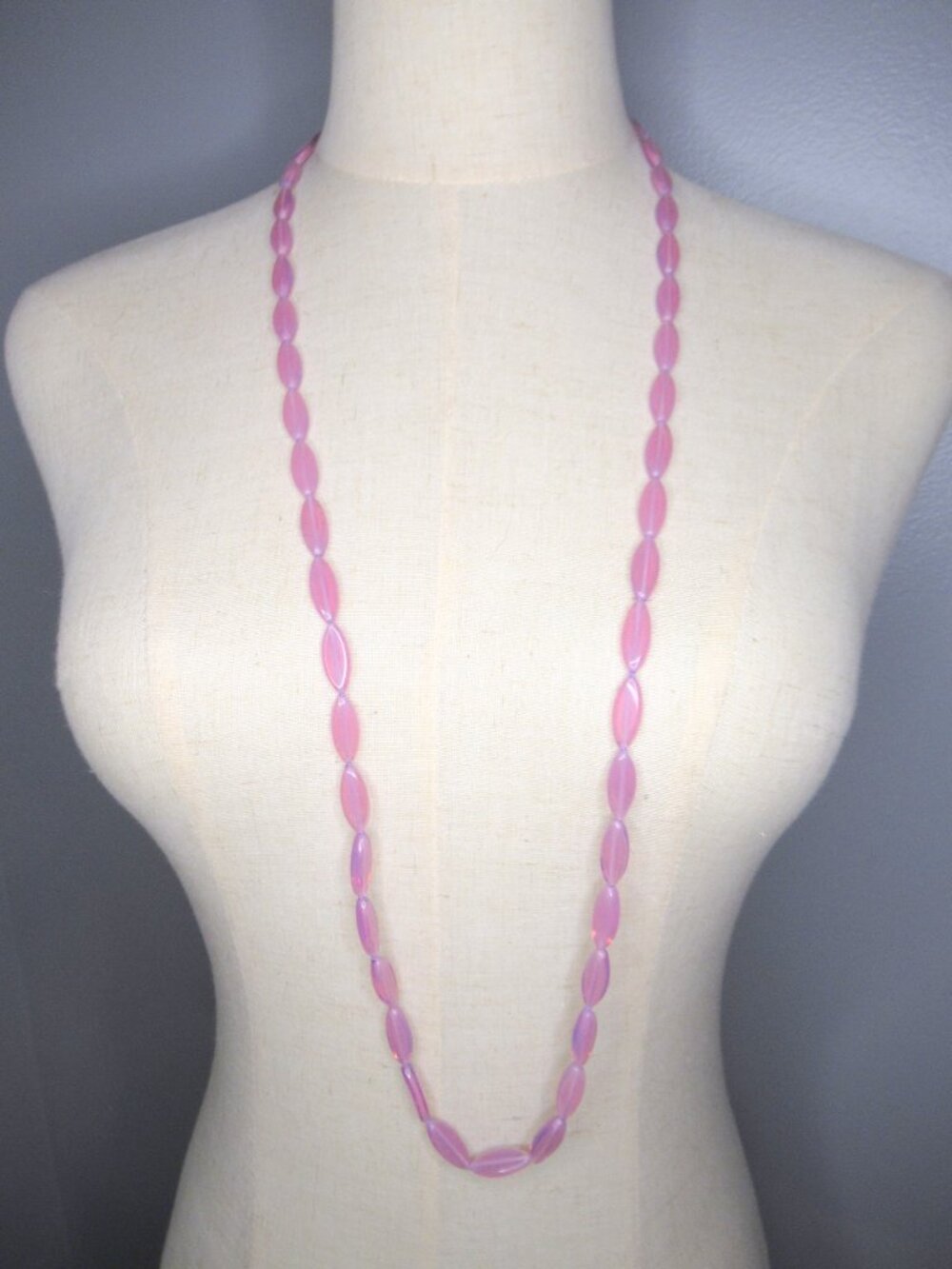Lavender Opal Czech bead necklace